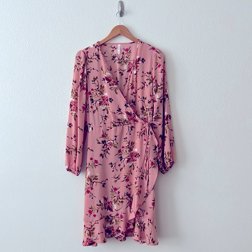 Target Pink Floral Wrap Dress